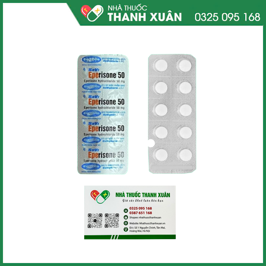 SaVi Eperisone 50 cải thiện chứng tăng trương lực cơ, liệt co cứng